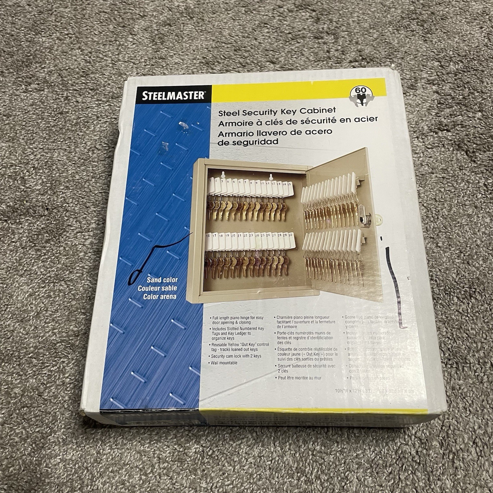 STEELMASTER 2019060A03 UniTag 60 Key Cabinet Safe - Sand Open Box