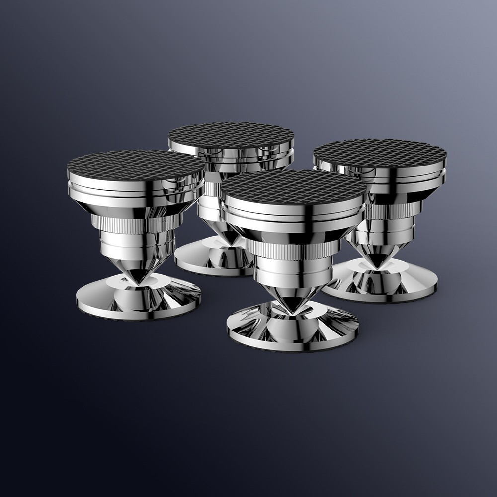 4PCS 27mm Stainless Steel Speaker Spike Feet Adjustable Isolation Stand Foot Pad