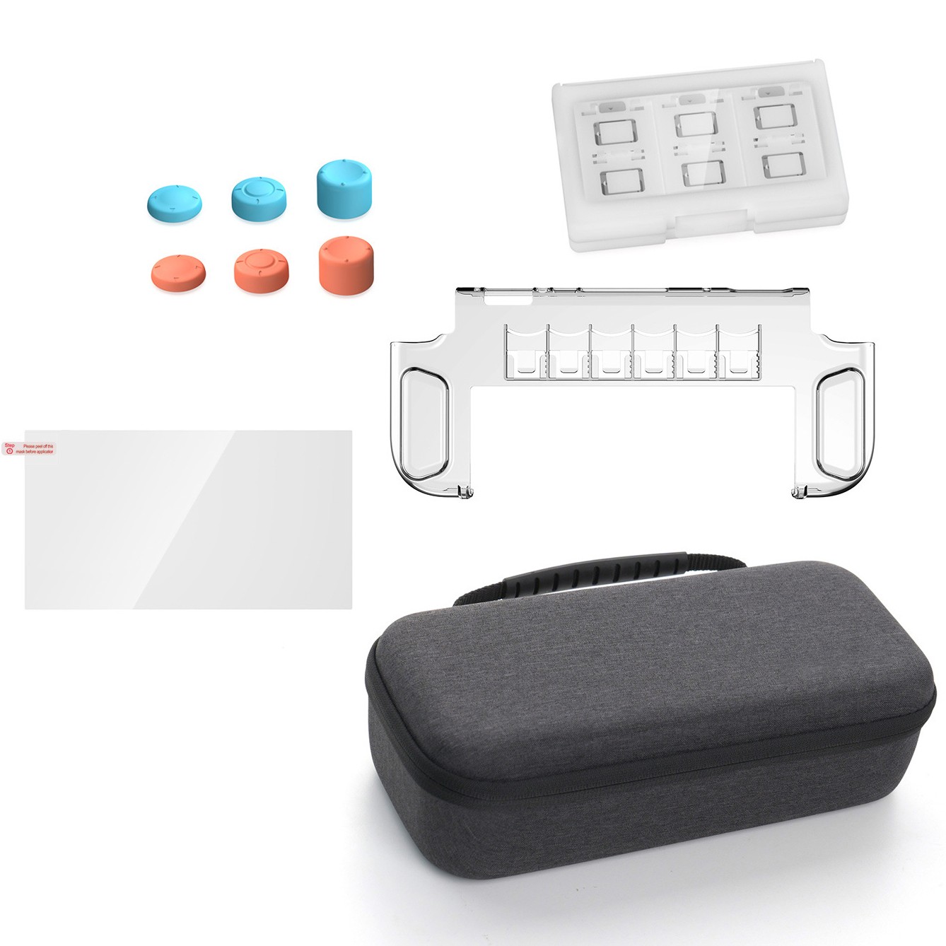 10 in 1 Protective Case Kit Screen Protector Joystick Caps for Switch 2