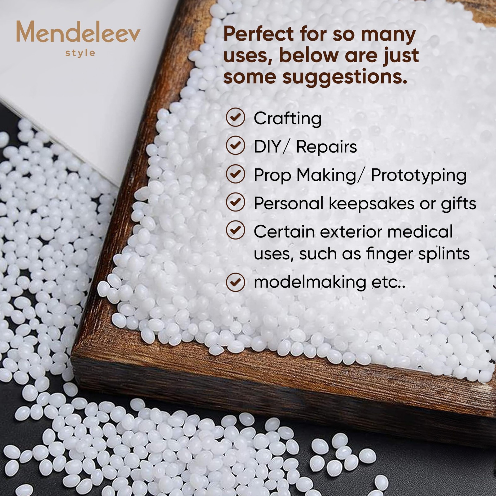Mendeleev Style 3.5 Lb Thermoplastic Polymorph Moldable Plastic Beads Melting