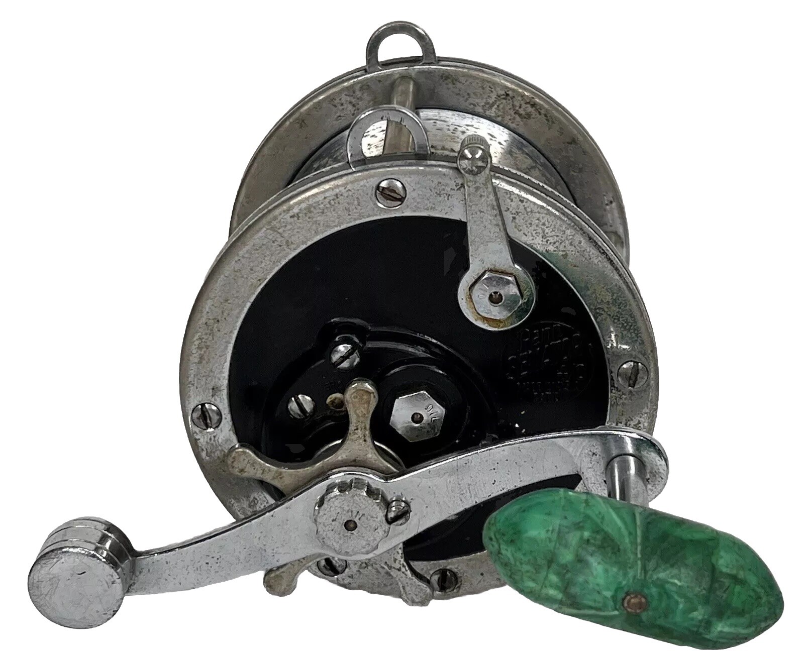 Penn Senator 4/0 Vtg Fishing Reel Saltwater Boat & Sail Fish Deco Side Plate USA
