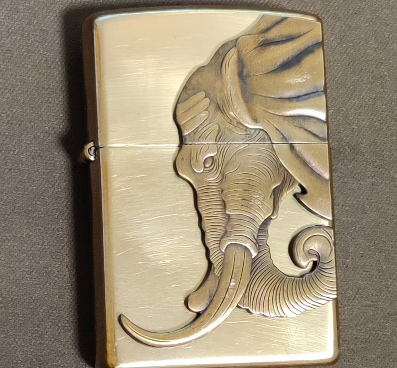 1 piece Brass Elephant statue sticker Lighter DIY Accessory