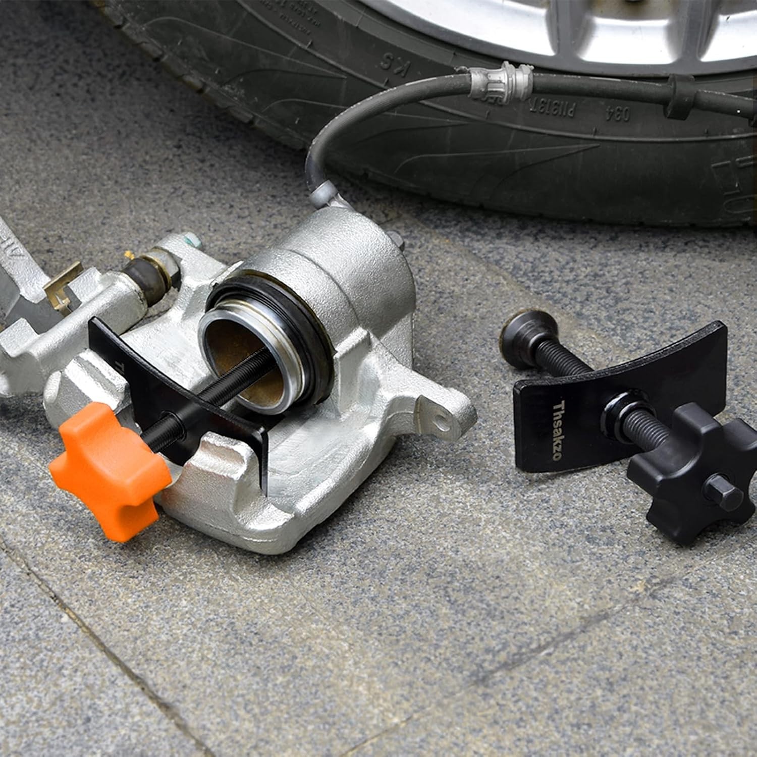 Professional-Grade Disc Brake Pad Spreader with Solid Steel Caliper Compressor