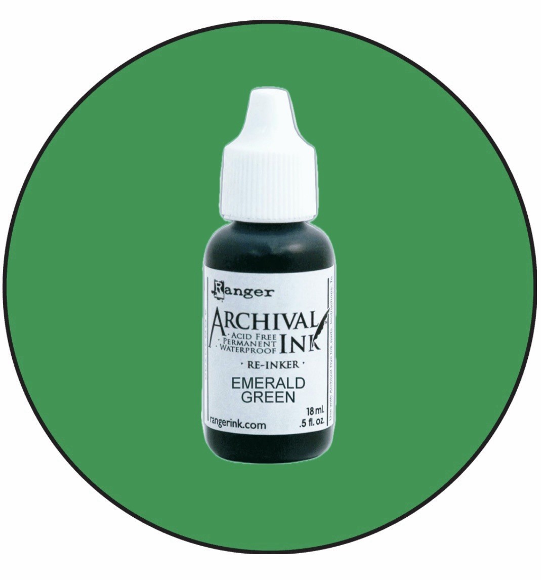 Ranger Archival Re-inker EMERALD GREEN .5 fl oz Permanent Acid Free For Ink Pad
