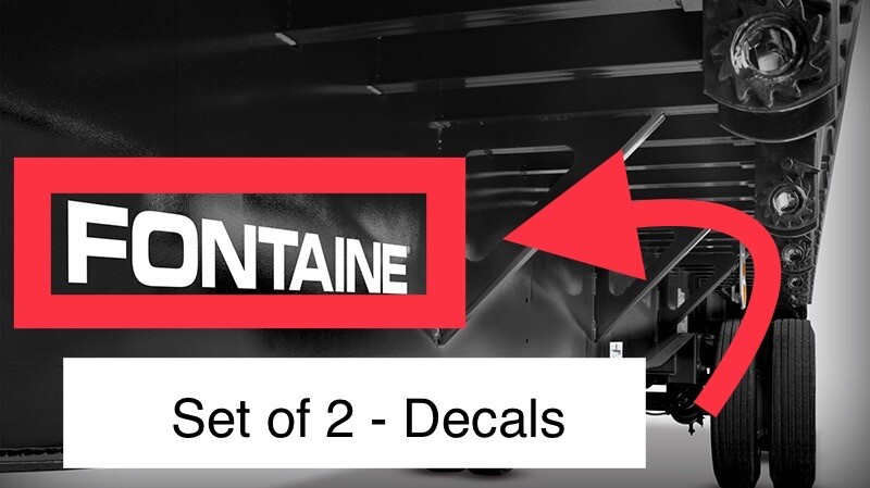 Fontaine Trailer Vinyl Decal Sticker  30” - (Set of 2) White Replacement Hauling
