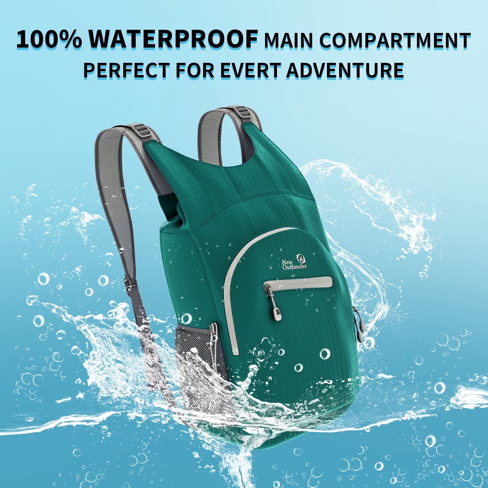 Outlander 100% Waterproof Hiking Backpack Lightweight Packable Travel Daypack