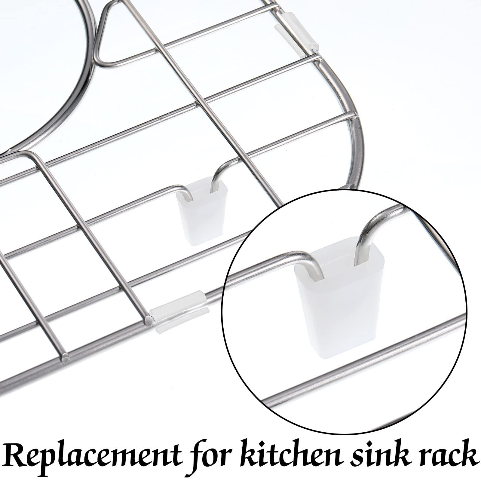 Romooa 40 Pieces Hard Rubber Feet for Sink Grid Sink Protecter Rubber Grid Ki...