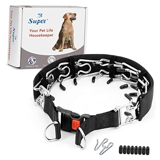 Dog Prong Collar, Dog Choke Collar Adjustable Dog Pinch Collar with Quick
