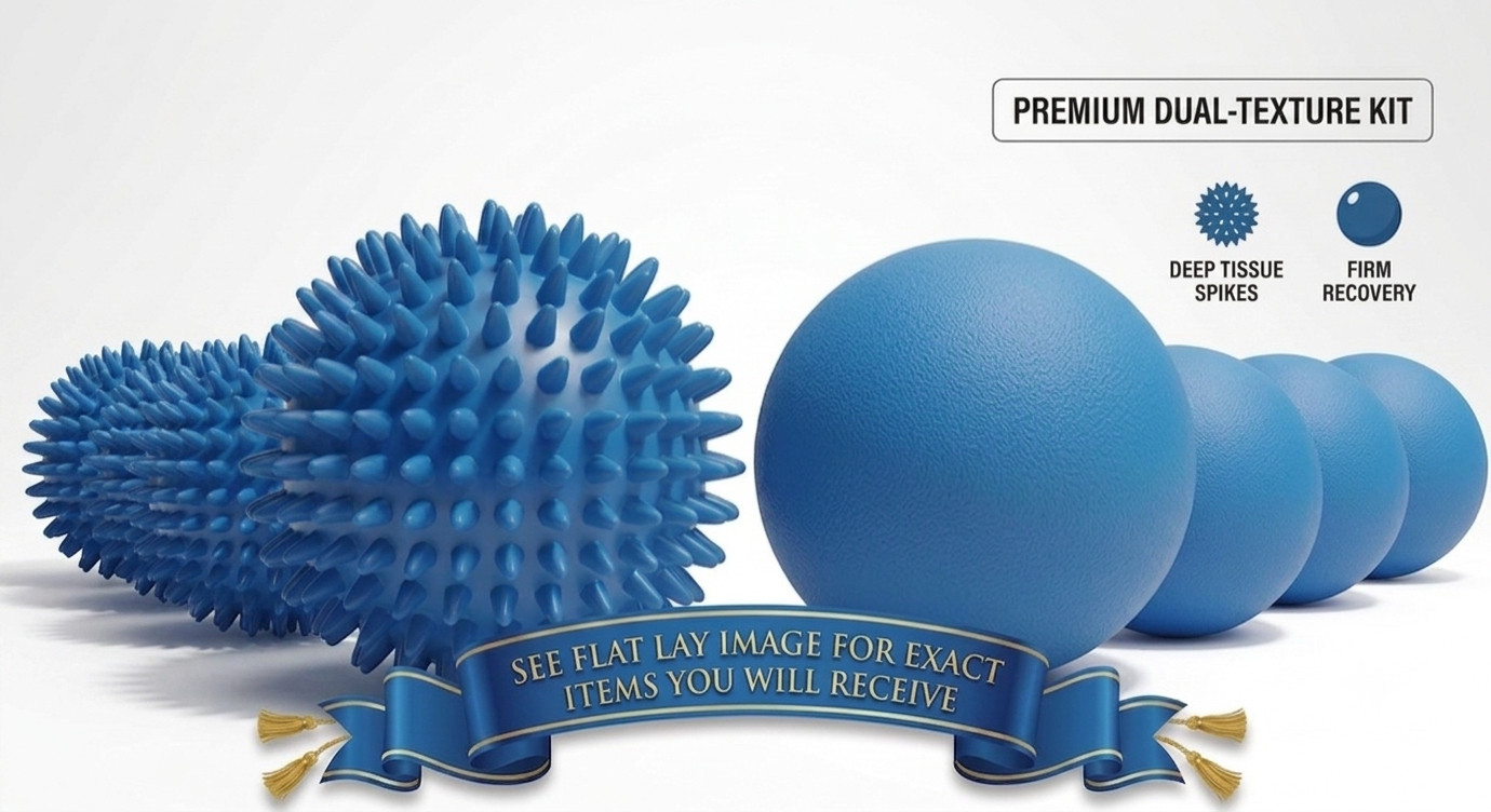 8 Ball Set Physical Massage Therapy Lacrosse & Spiky Ball Set for Myofascial