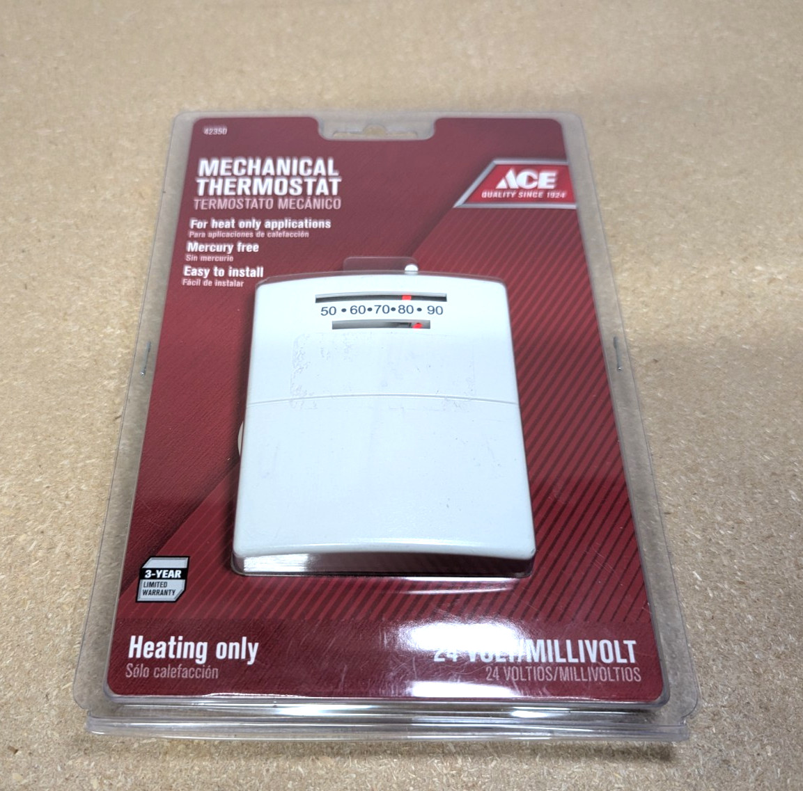 Mechanical Thermostat ACE 42350 Heating Only 24 Volt Furnace New in Box NEW