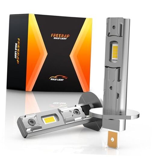 Upgraded Bulbs, 36000LM 6500K Brightness Fog Light Bulbs with Cooling Fan, H1