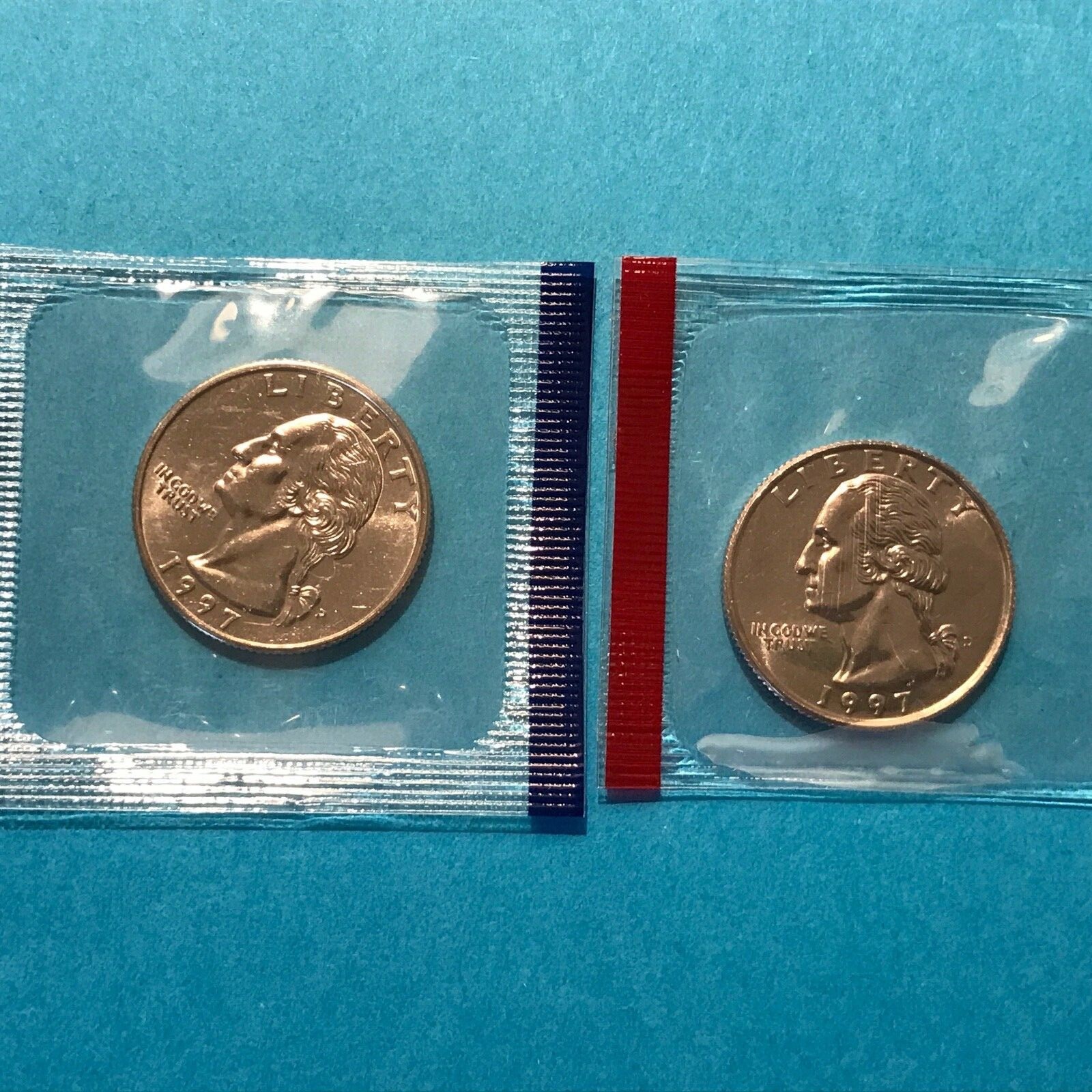 1997 P&D Washington Quarters US Mint Cello Unc   FREE SHIP
