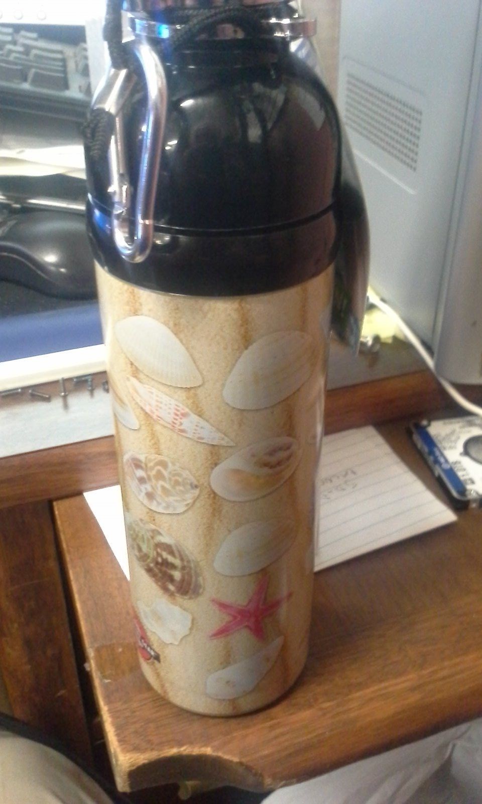 Good Life Gear SS Water Bottle 24oz SEASHELL Print Design, New