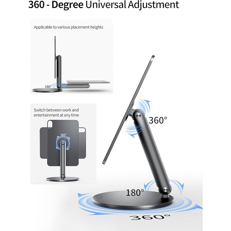 Magnetic iPad Mini Stand Adjustable 360° Rotating Base Foldable Tablet Holder US