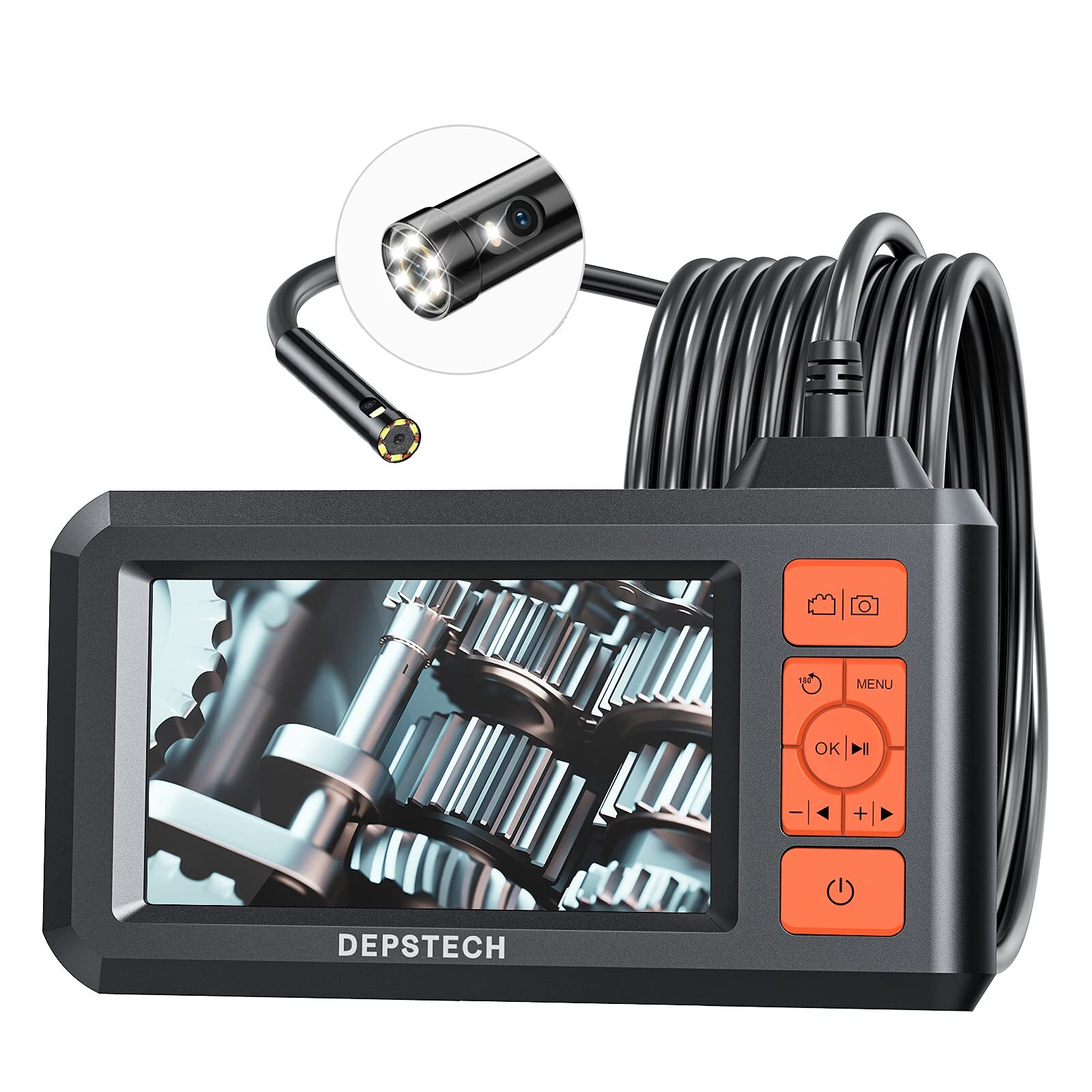 Dual Lens Industrial Endoscope 1080P Digital Borescope Inspection Camera 7.9m...