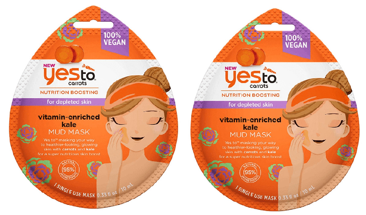 Yes To Carrots Vitamin-Enriched Kale Paper Single-Use Mask (2 pack)