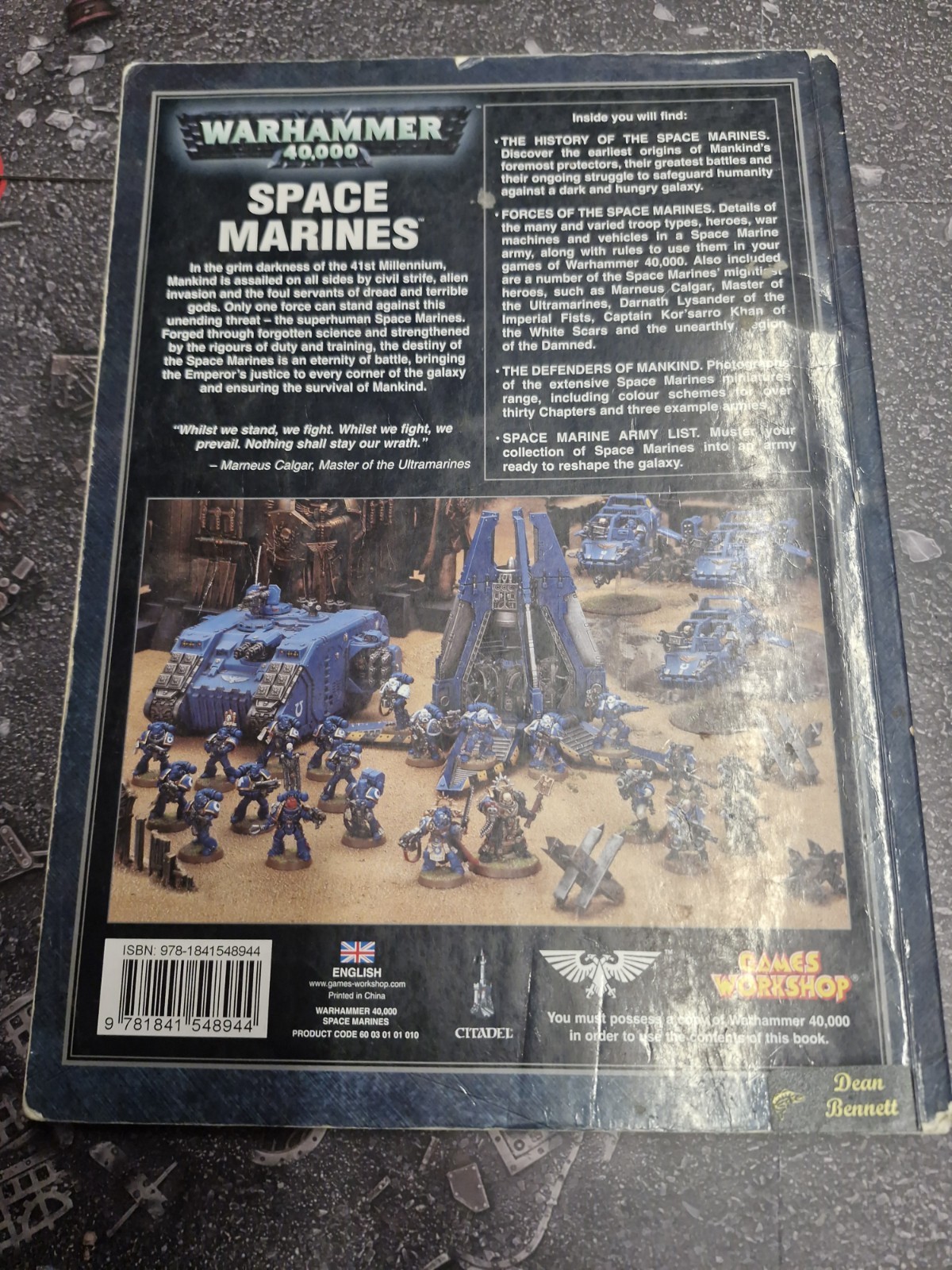 Warhammer 40k Space Marines Codex (Old Edition) Used, Fair Condition