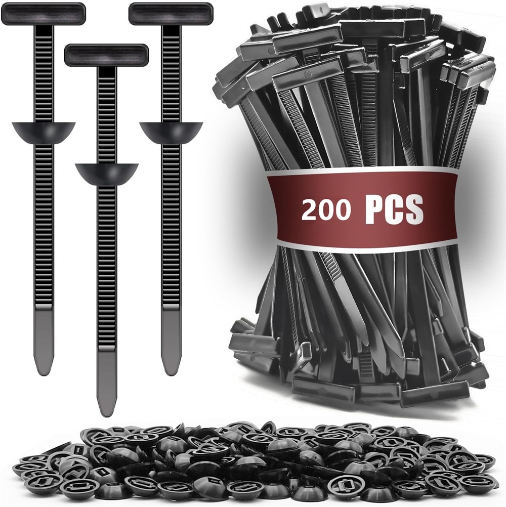 200PCS Nylon Universal Cable Tie Buckle, Heavy Duty Self-Locking Zip Ties Holder