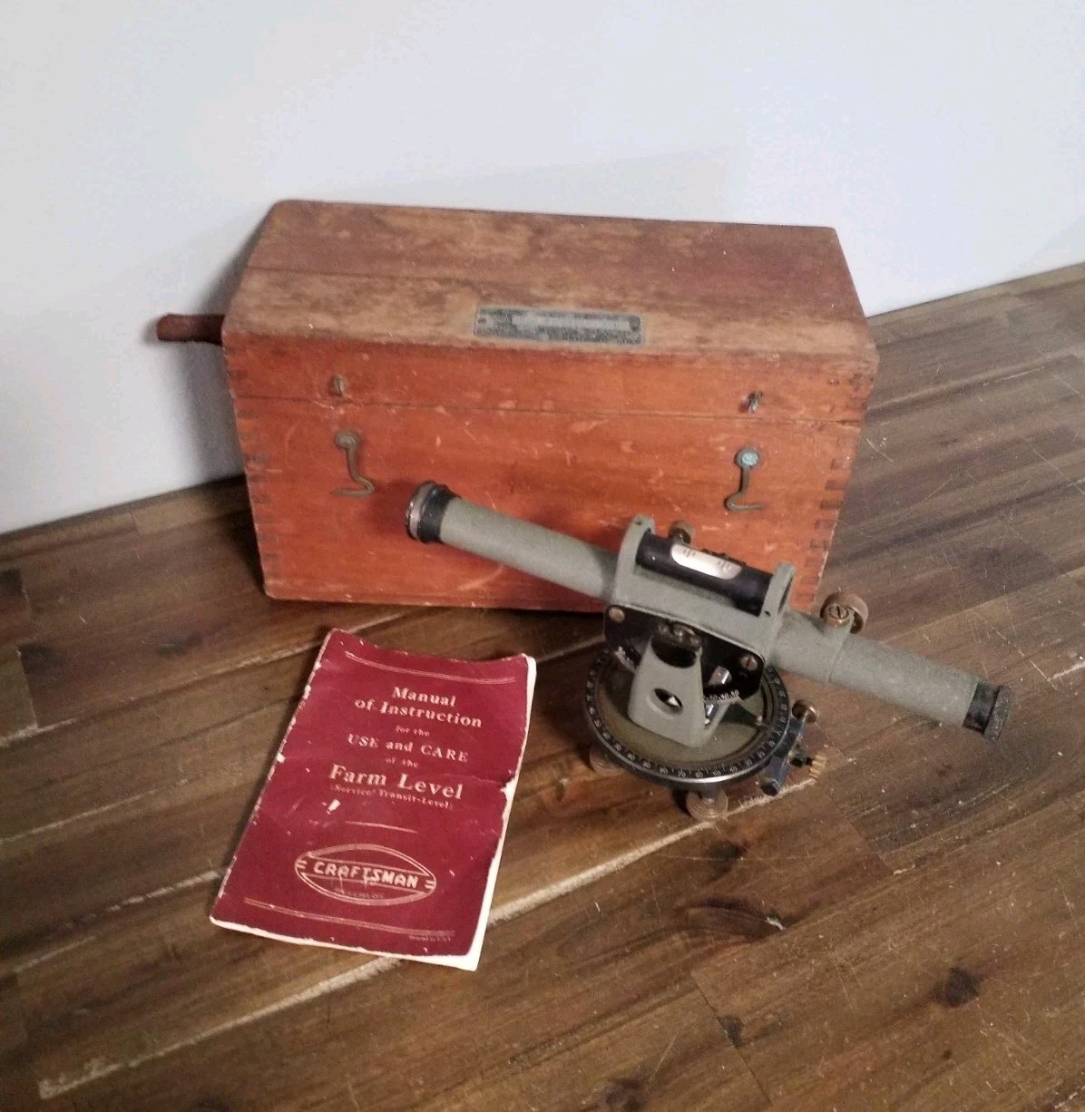 Vintage Sears Roebuck Craftsman Model 789.46010 Survey Farm Transit Level w/Box
