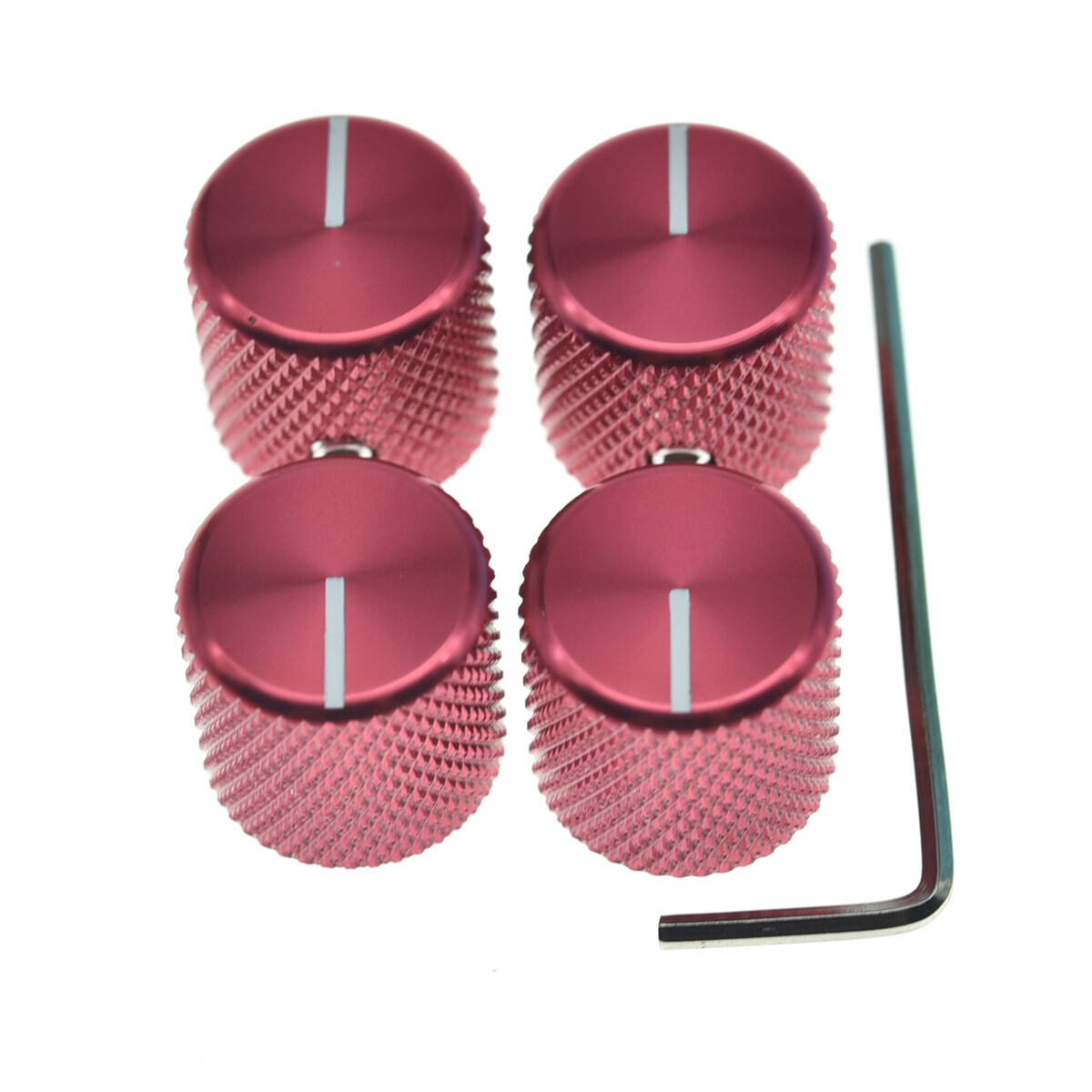 4pcs Metal Flat Top Guitar Bass Knobs 1/4" Pot Knobs for Fender Tele/P Bass