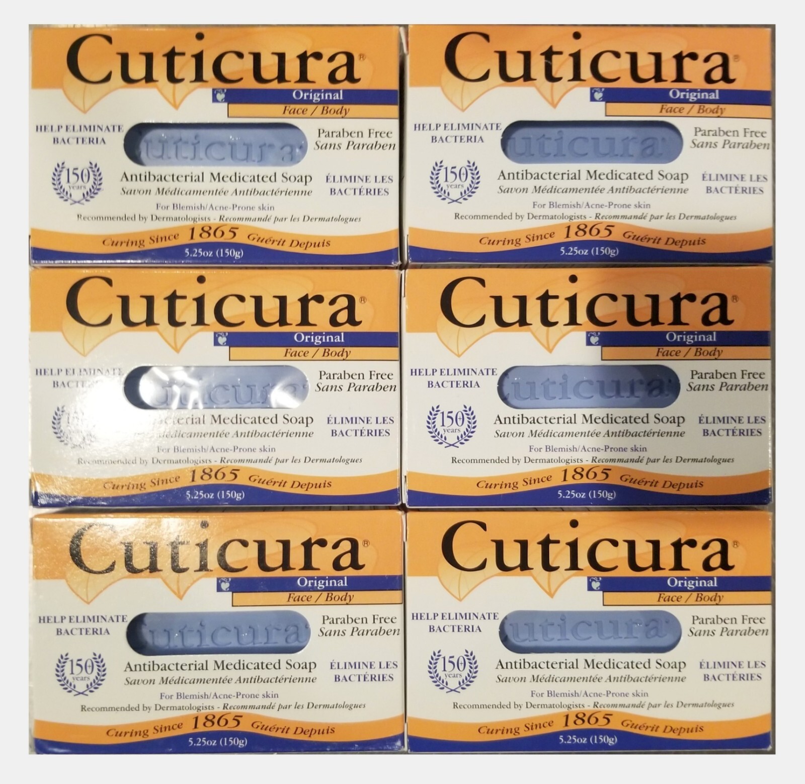 Cuticura Soap LARGE 5.25oz Bar ( 6 pack ) / NEW LOOK! SEE IMAGES 2 & 3