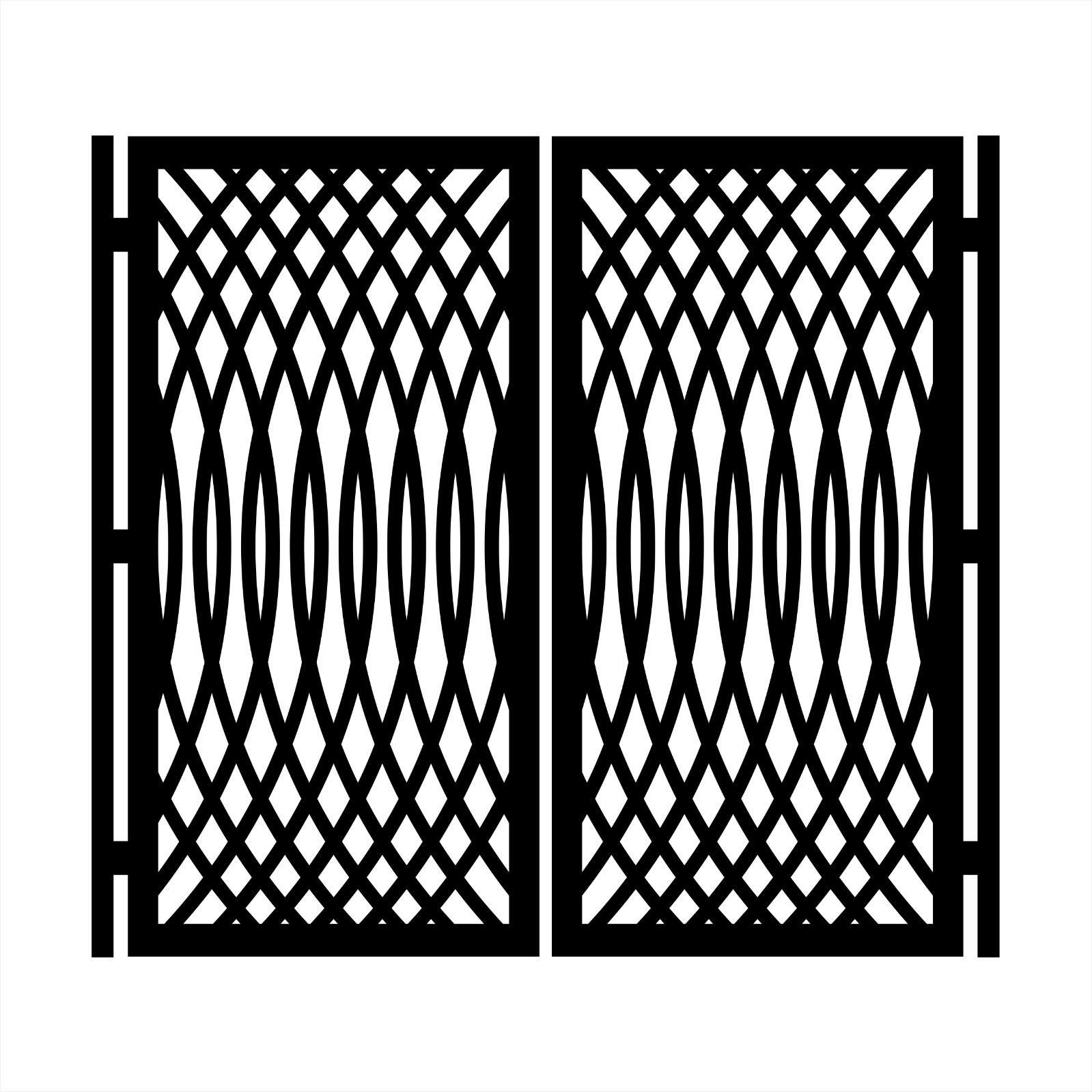 Laser Cut Steel Gate 36"x60" Powder Coated Rust Resistant Metal Entryway Gate