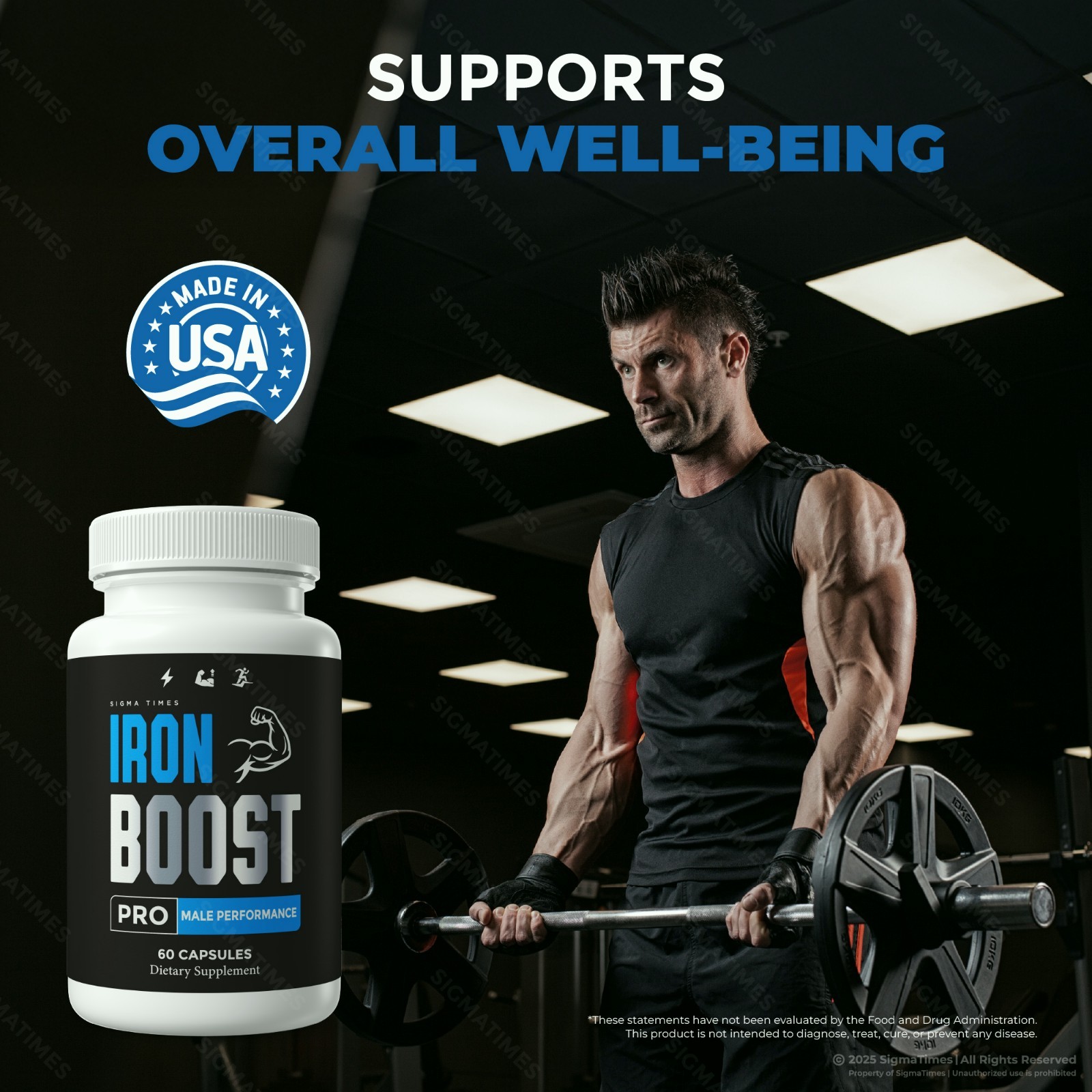 Iron Boost Pro, Advanced Performance Supplement for Men - 5 Pack