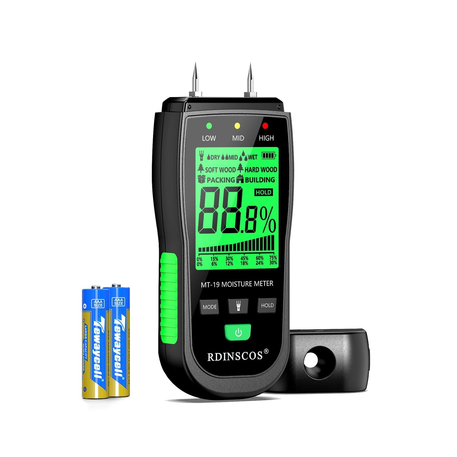 RDINSCOS Digital Wood Moisture Meter | Firewood and Lumber, Replaceable pins,...