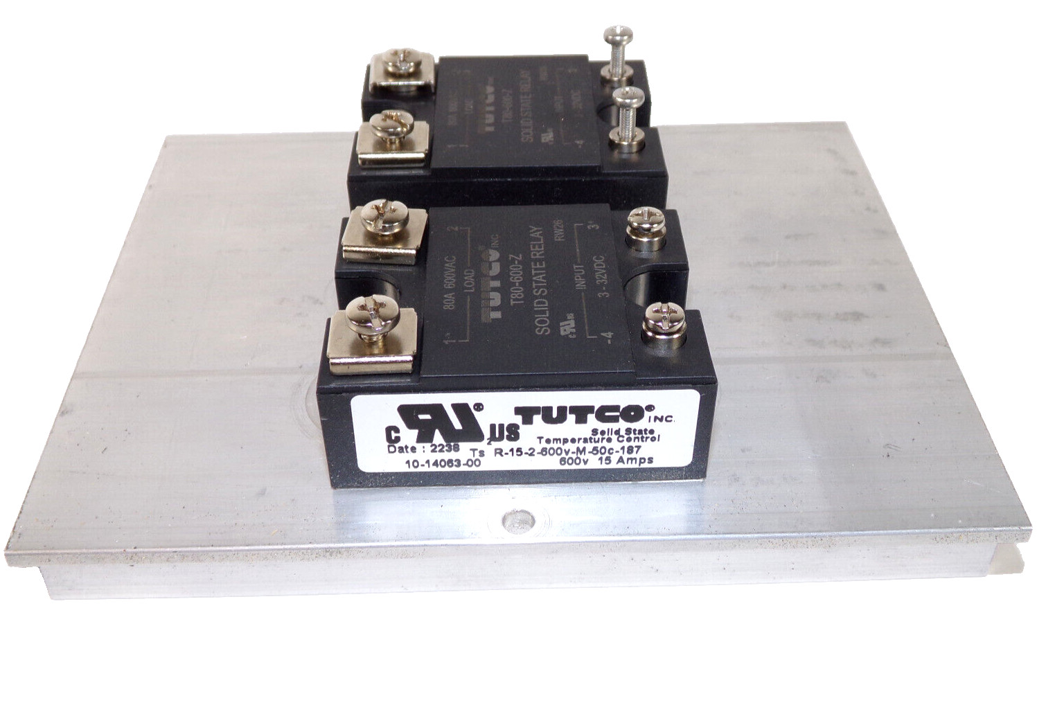 New TUTCO 80A 600vac Solid State Relays on Heat Sink. T80-600-Z
