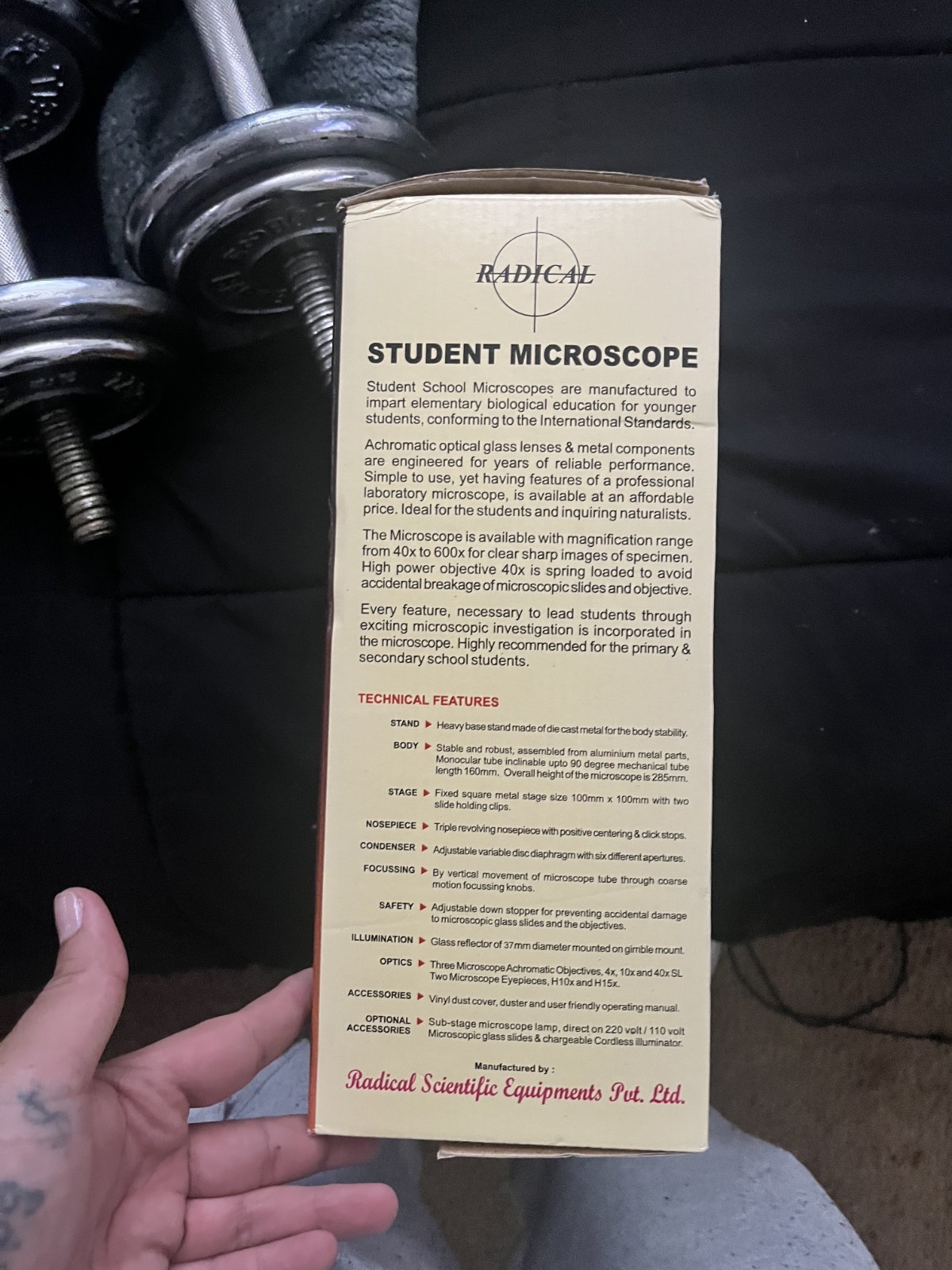 Radical RM-1B Biological Microscope for Students, 2024 Model