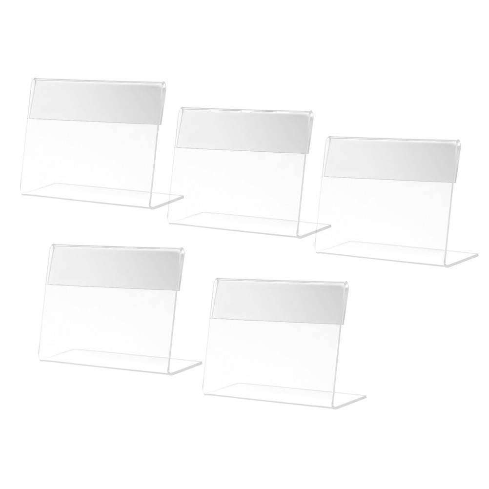 Reusable Acrylic Desktop Price Label Holders L Shape Display Rack 5Pcs