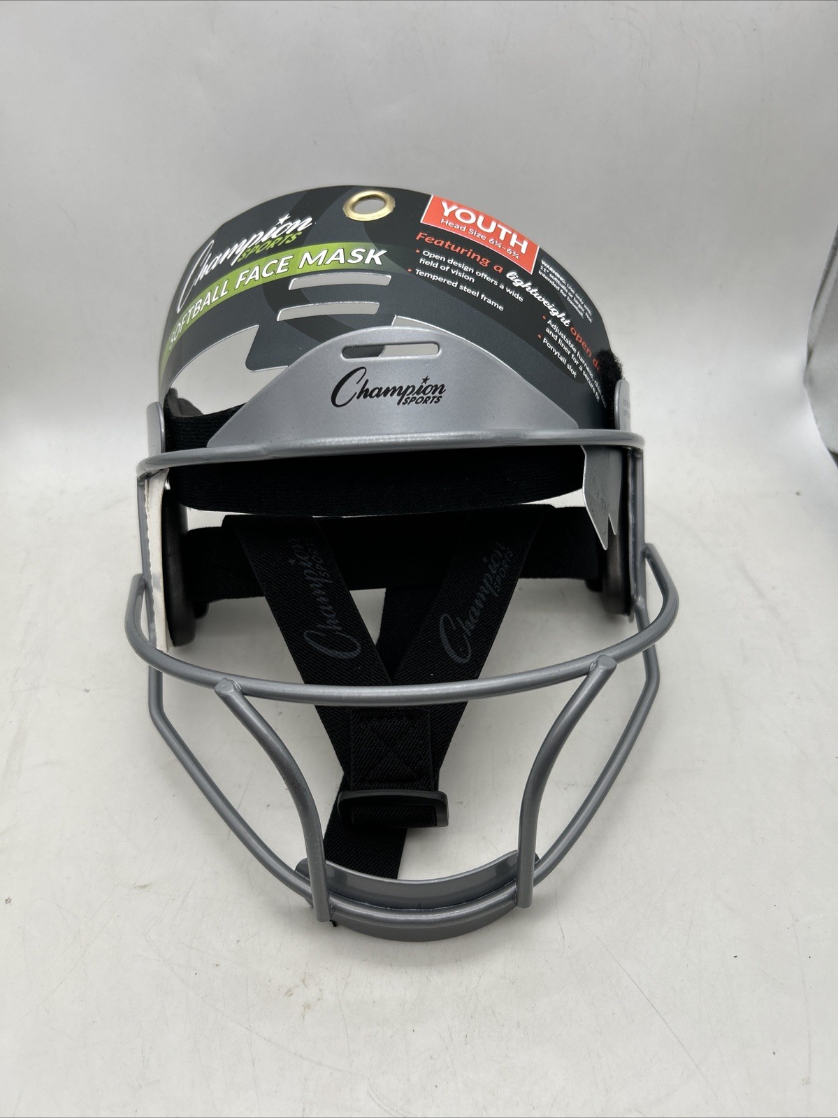 Champion Sports Youth 6 1/4-6 3/4 Softball Face Mask Gray - New