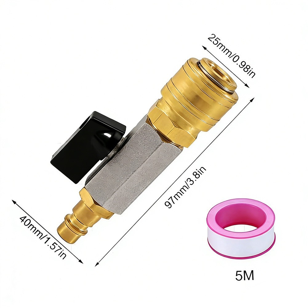 1/4 Inch Air Shut Off Valve Compatible with Most Compressors and Hoses