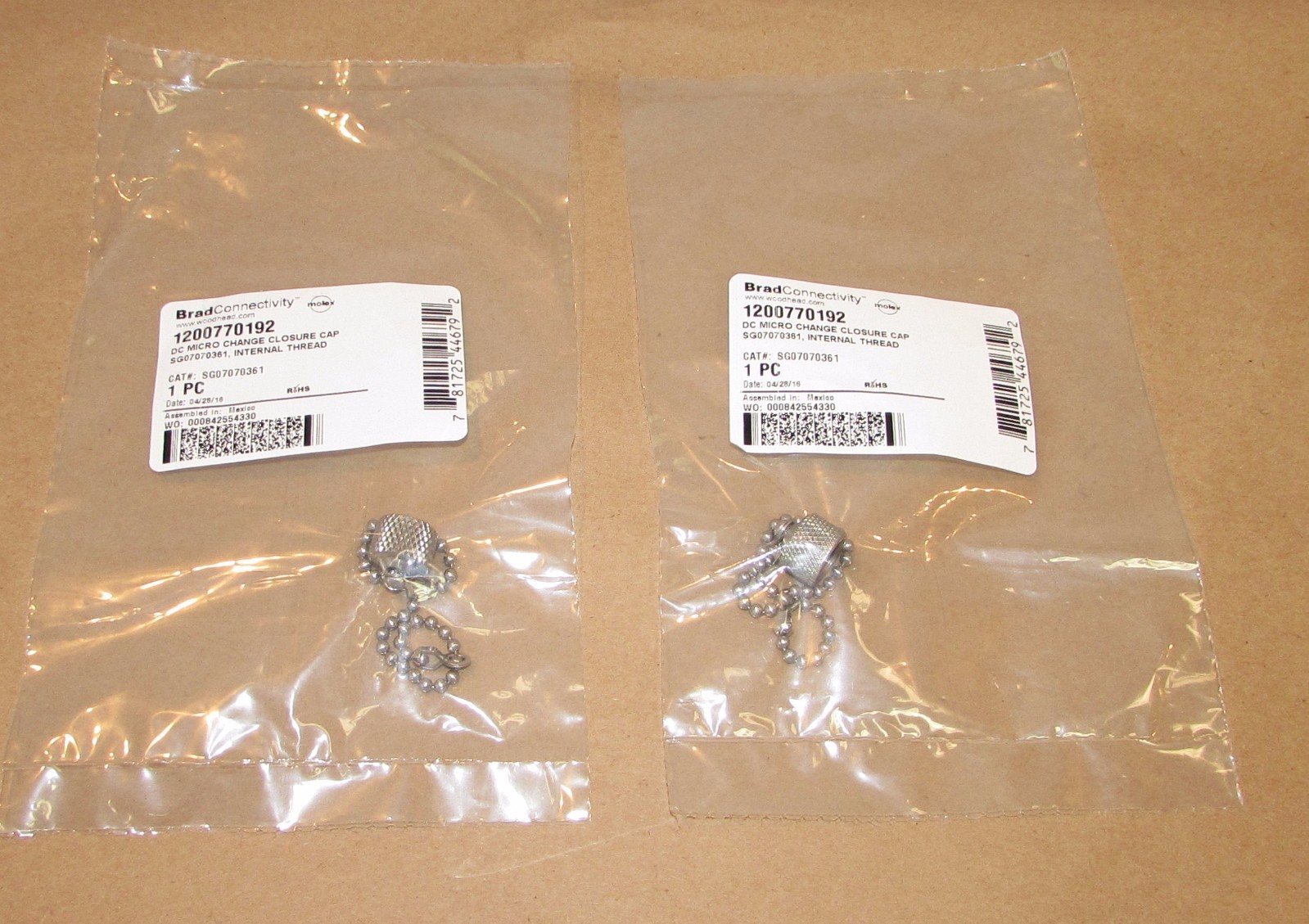 Brad Connectivity DC Micro Change Closure Cap 1200770192 (Lot of 2)