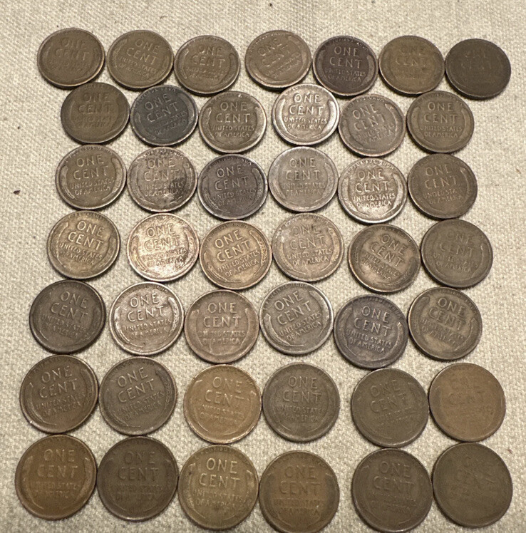 1909 - 1933 P D S 45 Lincoln Cents Circulated Set! See description for dates
