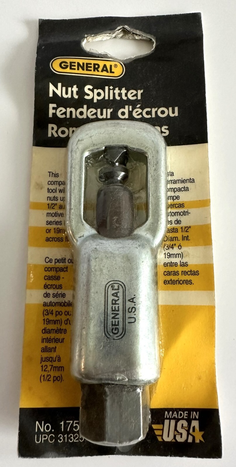 NEW GENERAL TOOLS #175 NUT SPLITTER 31325 MADE IN USA