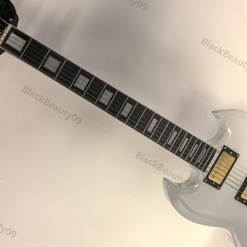 Classic Solid Body Electric Guitar White Stainless Rounded Fret Edge Bone Nut