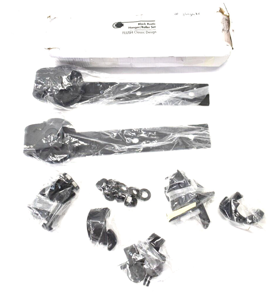 Black Rustic Extra Roller Set 2 Rollers w Hardware Classic Design Guide Kit