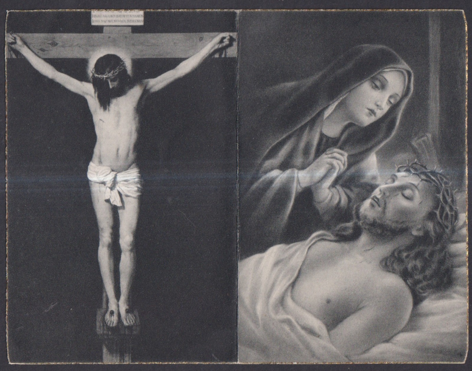 Holy card antique of Virgin Dolorosa santino image pieuses estampa
