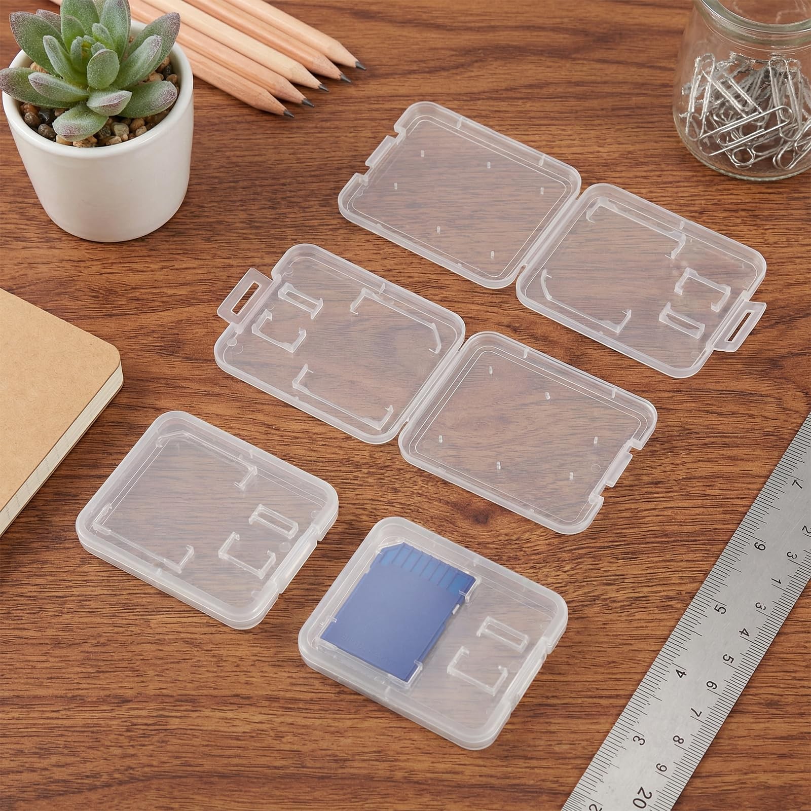 Clear Plastic Memory Card Case, 20 Pcs Transparent SD Card Case