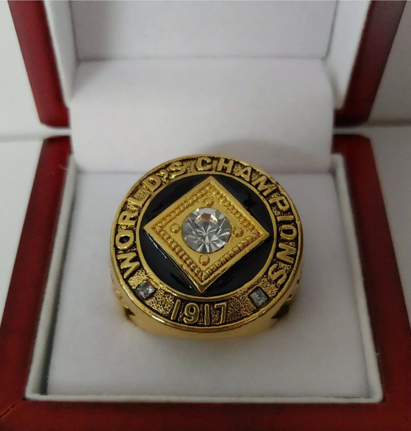 Joe Jackson - 1917 Chicago White Sox World Series Ring With Wooden Display Box