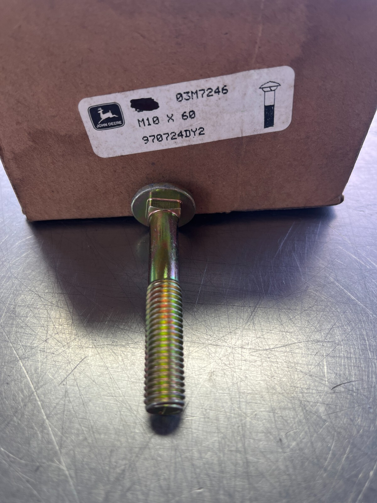 03M7246  GENUINE  OEM  John Deere  CAP SCREW BOLT  M10x60   QTY of 2 Bolts