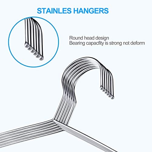 Clothes Hangers 50 Pack Heavy Duty Stainless Steel Metal Hangers 50pack Sliver