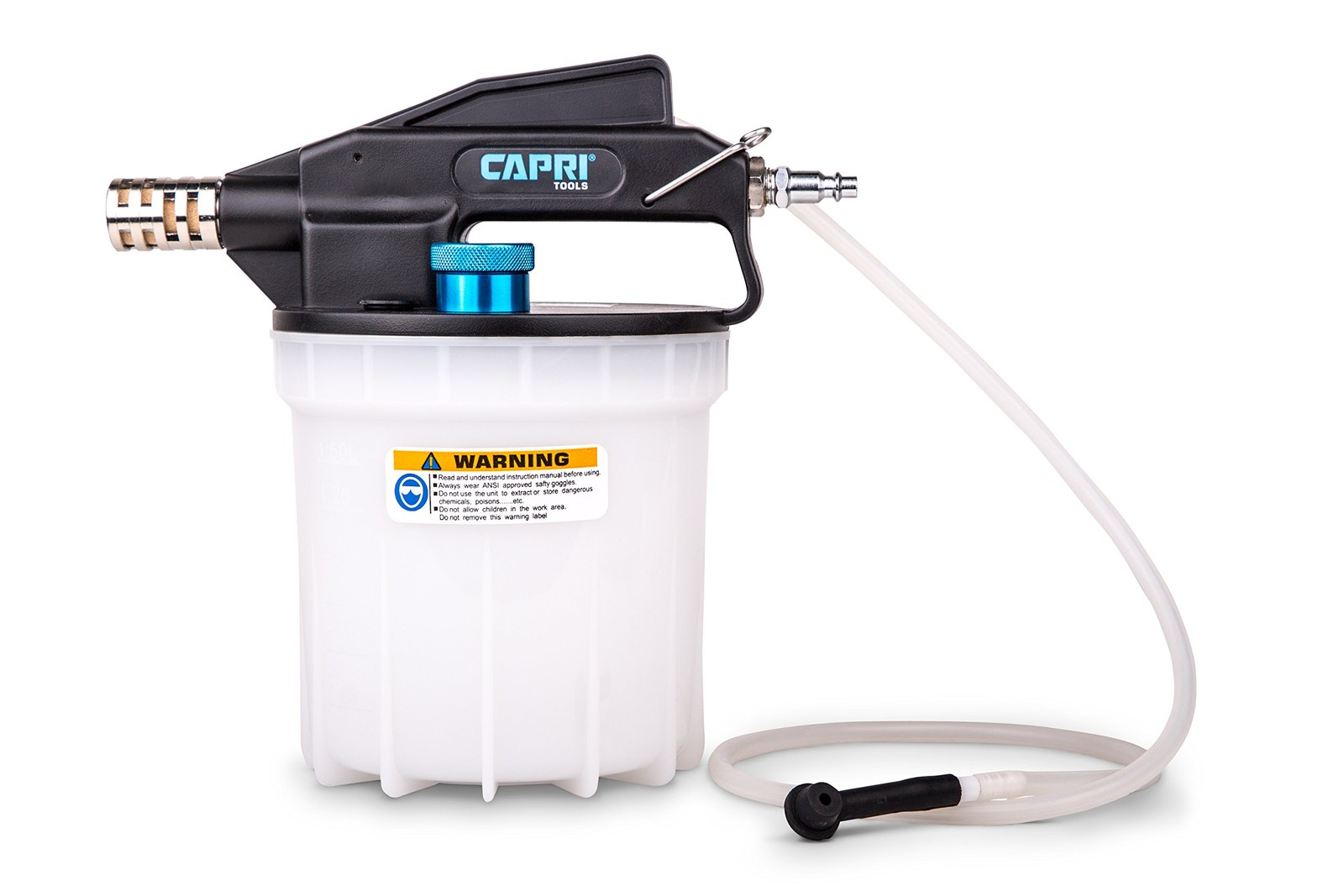 Capri Tools CP21029 Vacuum fits most vehicle rake oil bleeder fittings, White