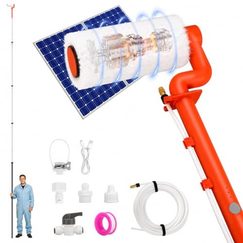 Solar Cleaning Kit 20FT Pole Brush 2 Speeds
