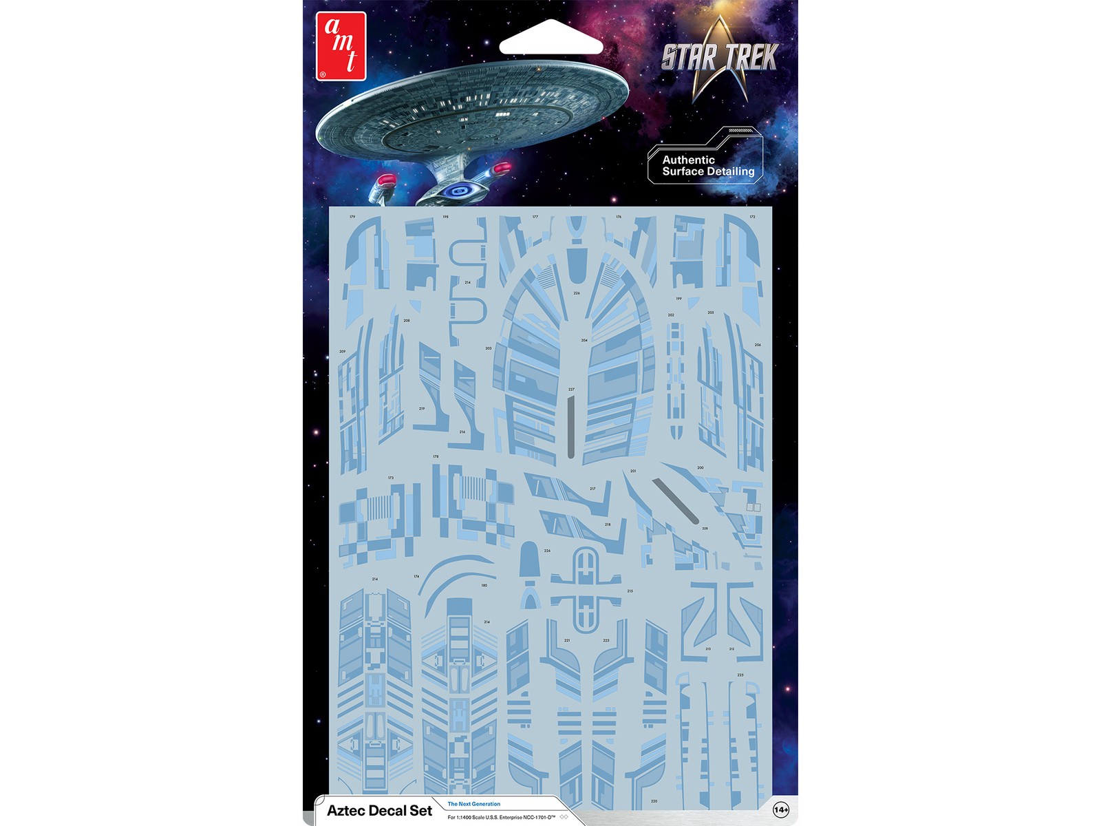 USS Enterprise NCC-1701-D Aztec Decal Set 1/1400 AMT Star Trek TNG