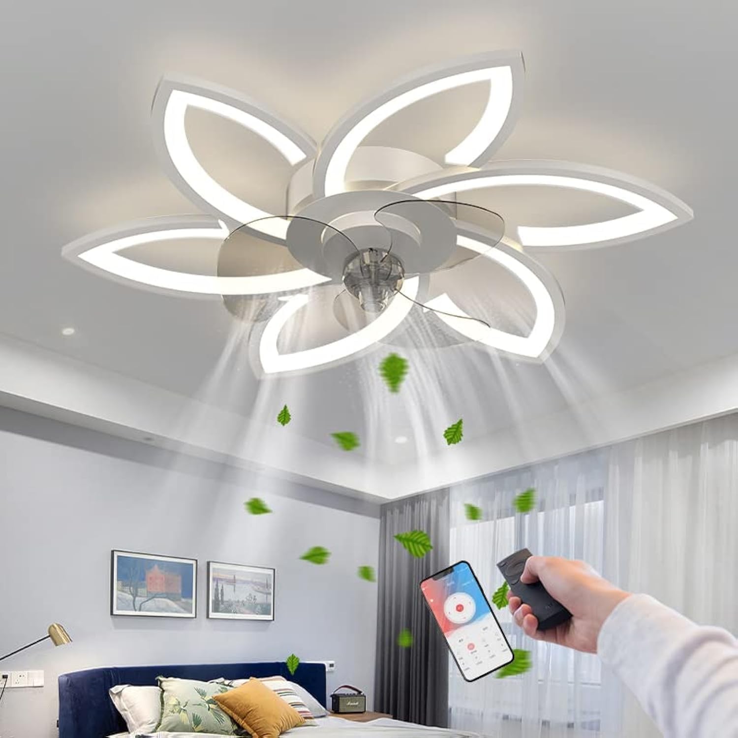 Modern Flower Creativity Ceiling Light with Remote Control and App Control