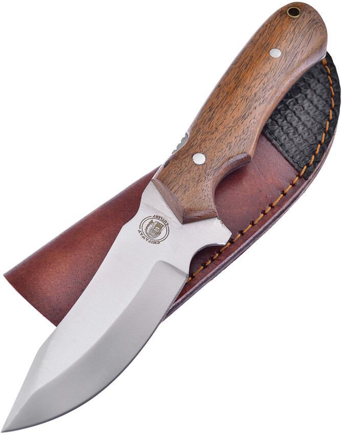 Frost The Chief Hunter Walnut Handle Chipaway 9" Stainless Fixed Knife CW502