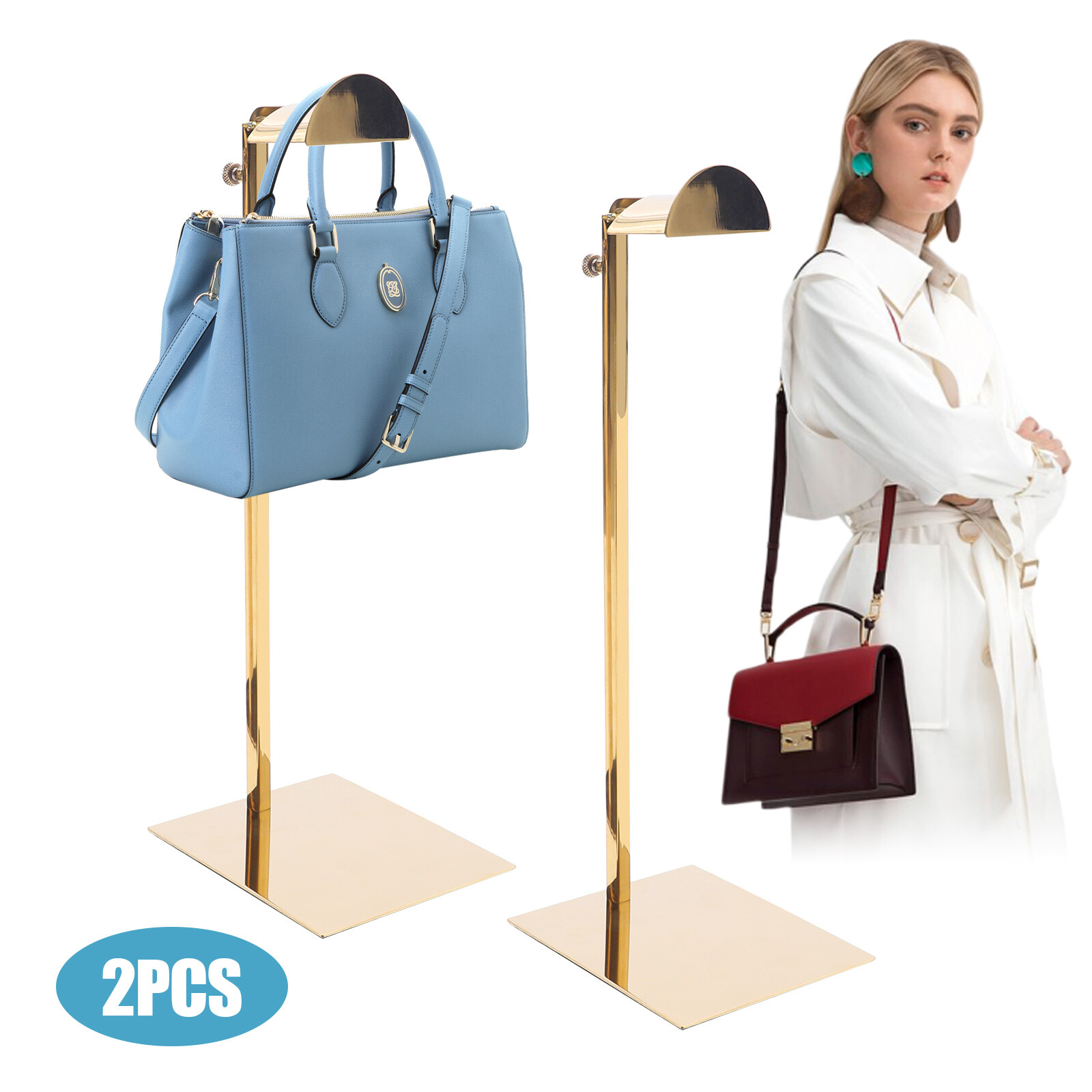 2PCS Handbag Hanging Rack Display Stand Bag Hanger Adjustable for Shopping Store