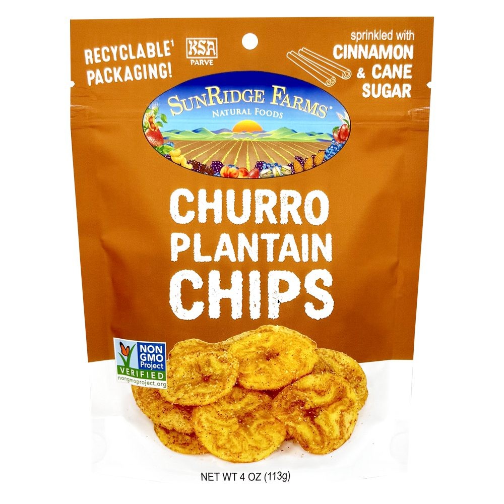 Sunridge Farms Plantain Chips Churro | Gourmet Snack, Natural, Crispy 4oz